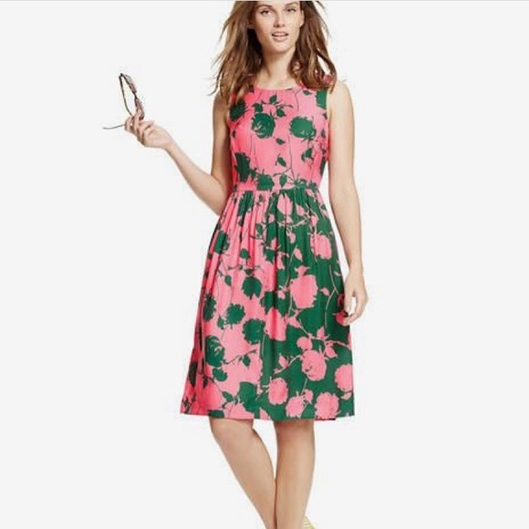 Boden Dresses & Skirts - Boden pink and green sleeveless dress